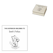 エレガント絵猫の本は本パーソナライズされただ ラバースタンプ (押印)