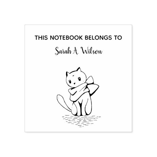 エレガント絵猫の本は本パーソナライズされただ ラバースタンプ (インプリント)