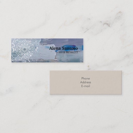 エレガント絵画のミニ名刺 スキニー名刺 (正面/裏面)