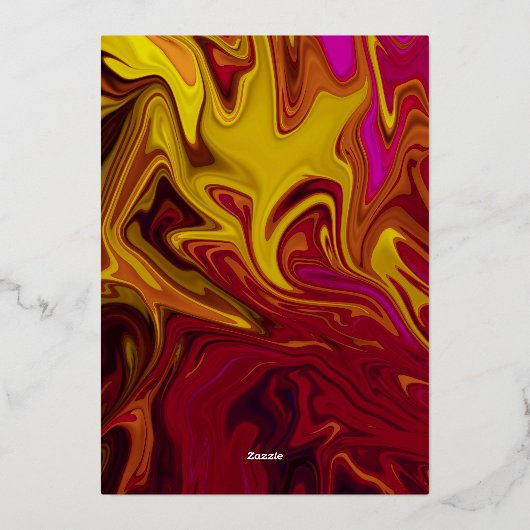 エレガント絵画ファインアート結婚金ゴールド 箔招待状 (裏面)