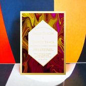 エレガント絵画ファインアート結婚金ゴールド 箔招待状