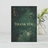 エレガント緑とフェイク金ゴールド サンキューカード (スタンド正面)