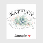 エレガント緑と友だちの名前を吸う シール (シート)