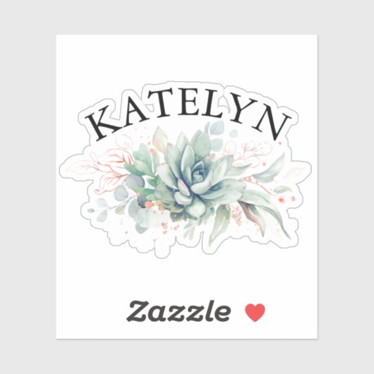 エレガント緑と友だちの名前を吸う シール (シート)