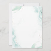 エレガント緑と水結婚色 招待状 (裏面)