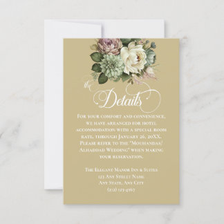 エレガント緑と白のフローラの結婚詳細