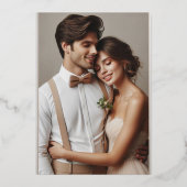 エレガント緑と金ゴールド 箔招待状 (裏面)