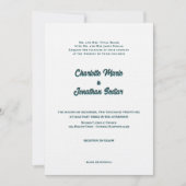 エレガント緑のスクリプトシンプル結婚式招待状 招待状 (正面)