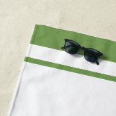 エレガント緑のスクリプト文字 ビーチタオル (インサイチュ)