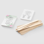 エレガント緑のバラミニマル金ゴールド結婚式 プログラム ハンドファン (組立なし)