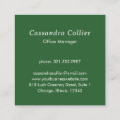 エレガント緑のパタモダンーン スクエア名刺 (裏面)