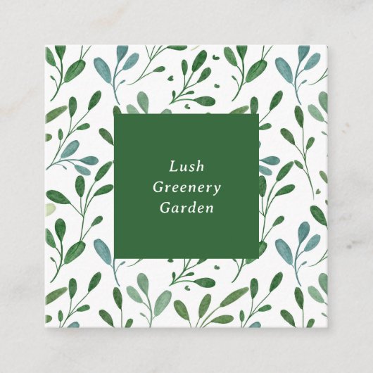 エレガント緑のパタモダンーン スクエア名刺 (正面)