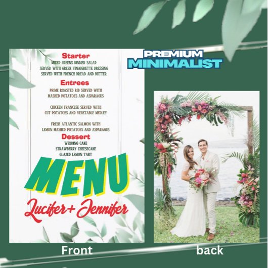 エレガント緑のミニマカスタムリスト写真結婚 メニュー