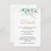 エレガント緑のユーカリ結婚プス エンクロージャーカード (正面/裏面)