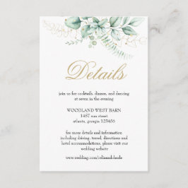 エレガント緑のユーカリ結婚プス エンクロージャーカード