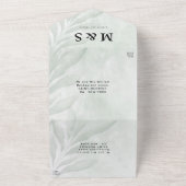 エレガント緑のユーカリ結婚プス オールインワン招待状 (外側)