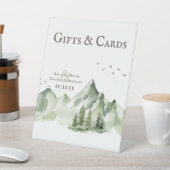 エレガント緑の山の風景のギフト 台座サイン (インサイチュ)