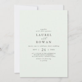 エレガント緑の座標カジュアル結婚の 招待状