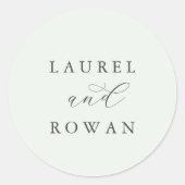 エレガント緑の座標結婚の封筒用シール ラウンドシール (正面)