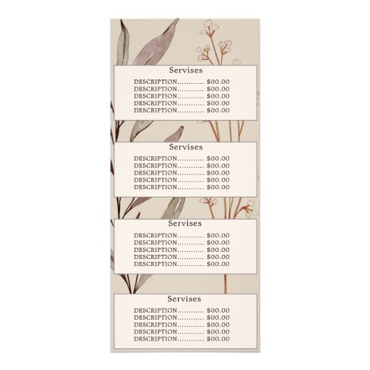 エレガント緑の水の色のピモダンンク赤面 ラックカード (裏面)