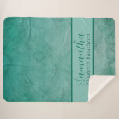 エレガント緑の水の色パーソナライズされた名 シェルパブランケット (正面(横))