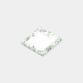 エレガント緑の水の色葉のパーソナライズされた ポストイット (アングル)