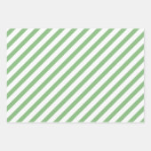 エレガント緑の水の色葉の斜めストライプ ラッピングペーパーシート (正面3)
