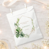 エレガント緑の熱帯葉金ゴールド幾何学模様 フェイバーバッグ (クリップ留めされた状態)