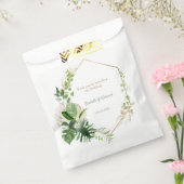 エレガント緑の熱帯葉金ゴールド幾何学模様 フェイバーバッグ (封をした状態)