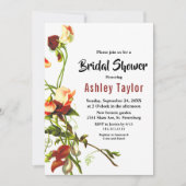 エレガント緑の素朴バラフローラブライダルシャワー 招待状 (正面)