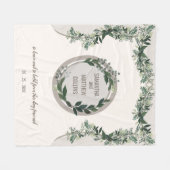 エレガント緑の結婚お祝いメモリのスロー フリースブランケット (正面(横))