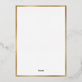 エレガント緑の結婚台本 箔招待状 (裏面)