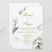 エレガント緑の結婚式招待状スペインの 招待状 (正面/裏面)