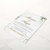 エレガント緑の結婚式招待状スペインの 箔招待状 (回転した状態)