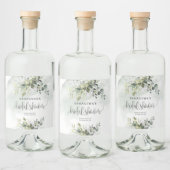 エレガント緑の葉フェイク金ゴールドブライダルシャワー リキュールボトルラベル (ボトル)