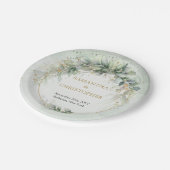 エレガント緑の葉フェイク金ゴールド紙プレート ペーパープレート (アングル)