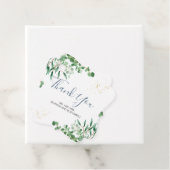 エレガント緑の葉フローラサンキューメッセージカード フェイバータグ (インサイチュ)