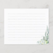 エレガント緑の葉ブライダルシャワーレシピカード (裏面)