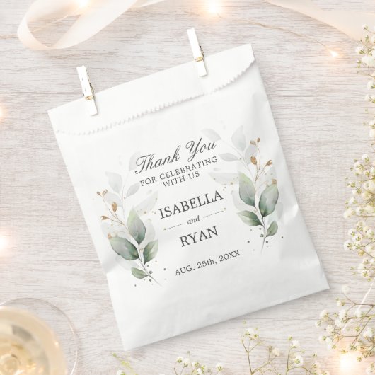 エレガント緑の葉金ゴールドあり フェイバーバッグ (クリップ留めされた状態)