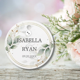 エレガント緑の葉金ゴールド結婚の感謝 フェイバータグ