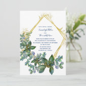 エレガント緑の金ゴールドダイヤ結婚モンド 招待状 (スタンド正面)
