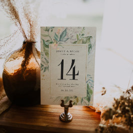 エレガント緑の金ゴールド結婚のテーブル番号 テーブルナンバー