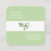 エレガント緑の離れモダンエッジ スクエア名刺 (裏面)