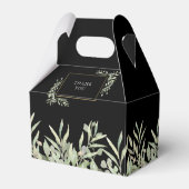 エレガント緑の黒い金ゴールド結婚ズ フェイバーボックス (裏面サイド)