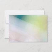 エレガント緑の《写真》ぼけ味ラぼやけ抽象芸術結婚の 出欠カード (裏面)