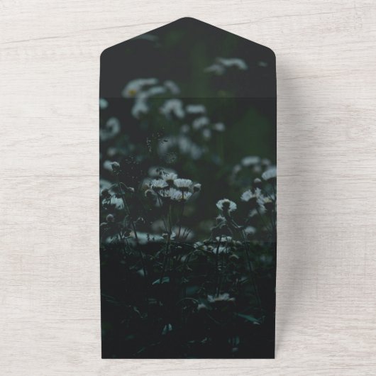 エレガント緑ひまわりフローラ夏結婚の全て オールインワン招待状 (外側)