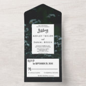 エレガント緑ひまわりフローラ夏結婚の全て オールインワン招待状 (内側)