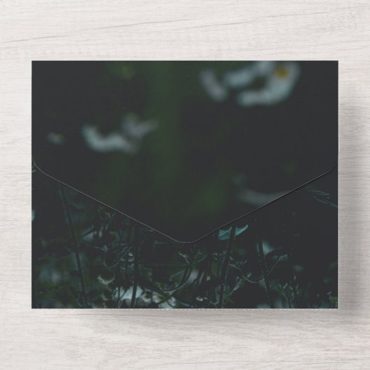 エレガント緑ひまわりフローラ夏結婚の全て オールインワン招待状 (裏面)