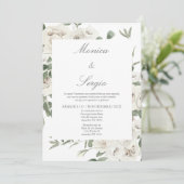 エレガント緑スペインの結婚花 招待状 (スタンド正面)