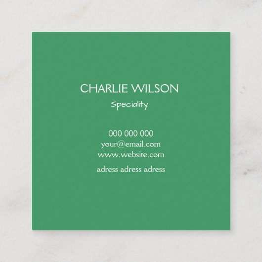 エレガント緑ターコイズ絵を描ストライプの枠 スクエア名刺 (裏面)